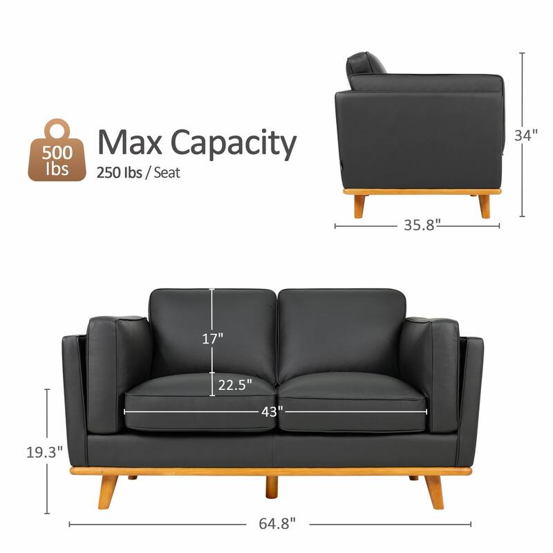 MCombo Napa Leather Couch, Leather Sofa