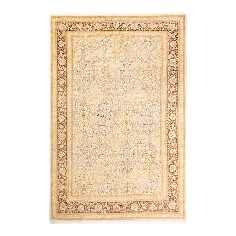 Overton Handknotted Wool Traditional Oriental Ivory Area Rug - 6' x 9' - Ivory