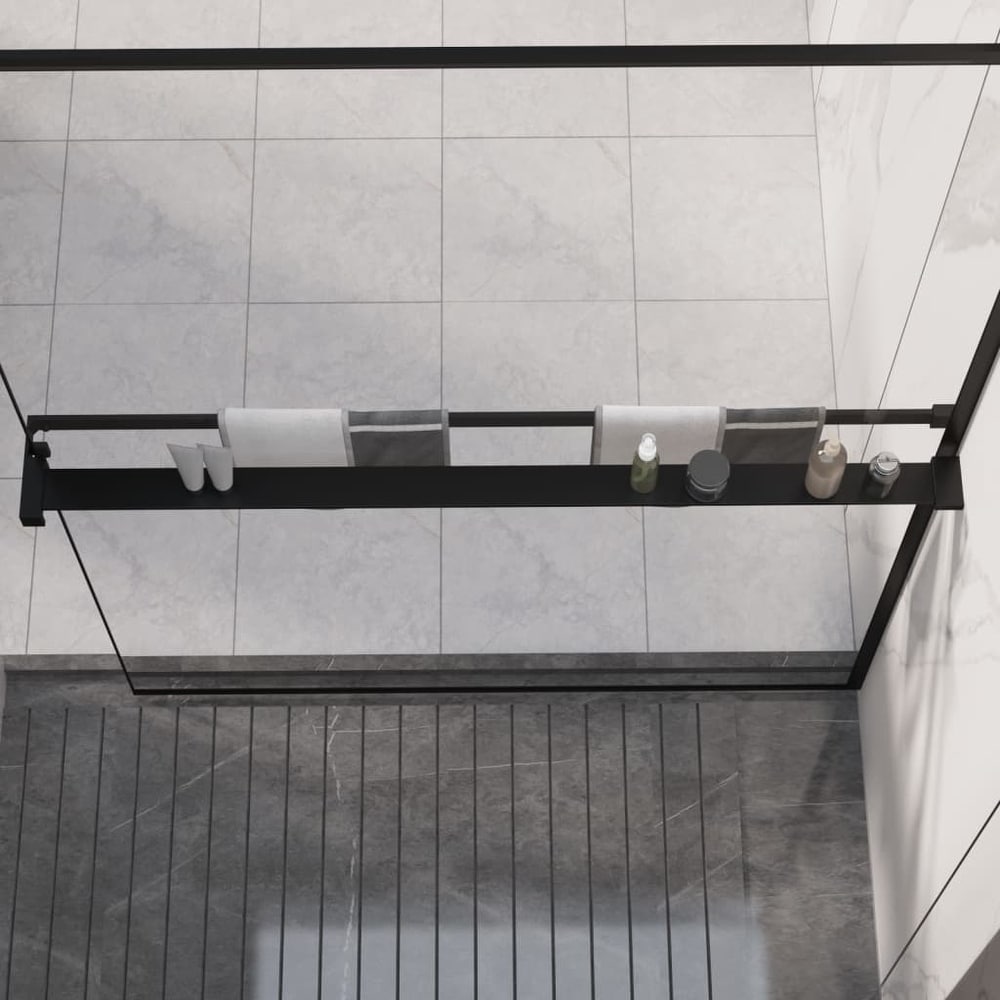 vidaXL Shower Shelf for Walk in Shower Wall Black 31.5%22 Aluminum