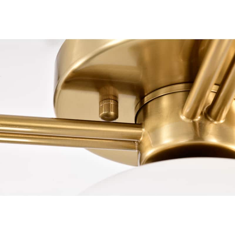 Camris 5-Light Brass Chandelier Frosted Glass Shades