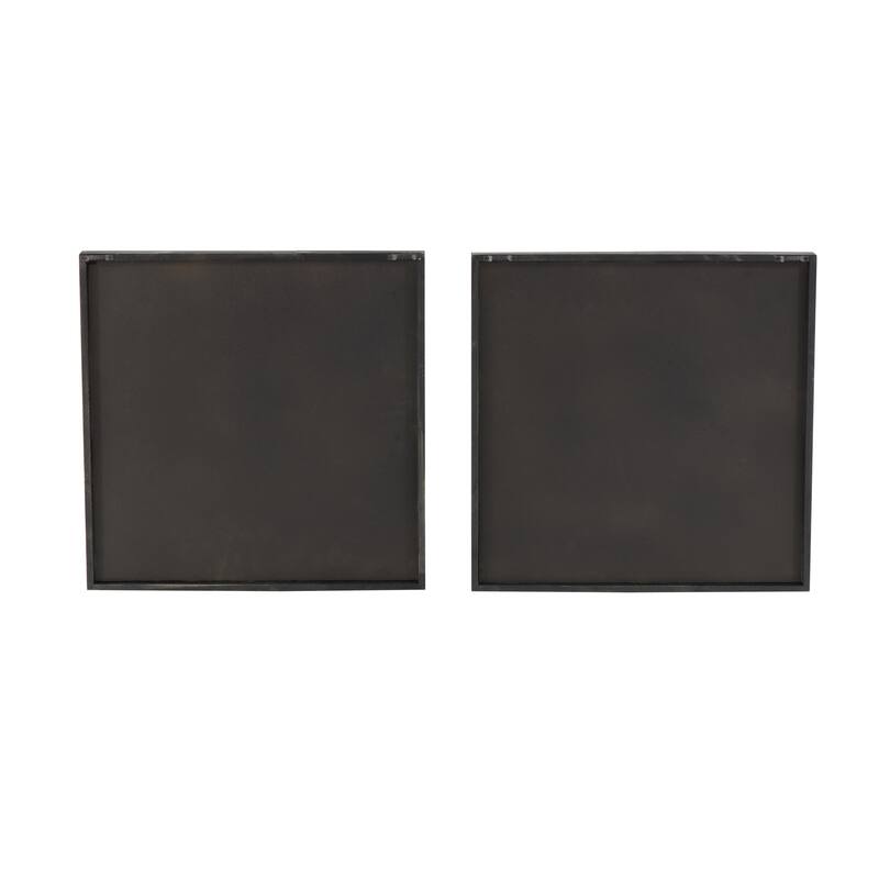 Wood Geometric Handmade Overlapping Arches Home Wall Decor with Black Frame - Set of 2 White - Roche River Decor
