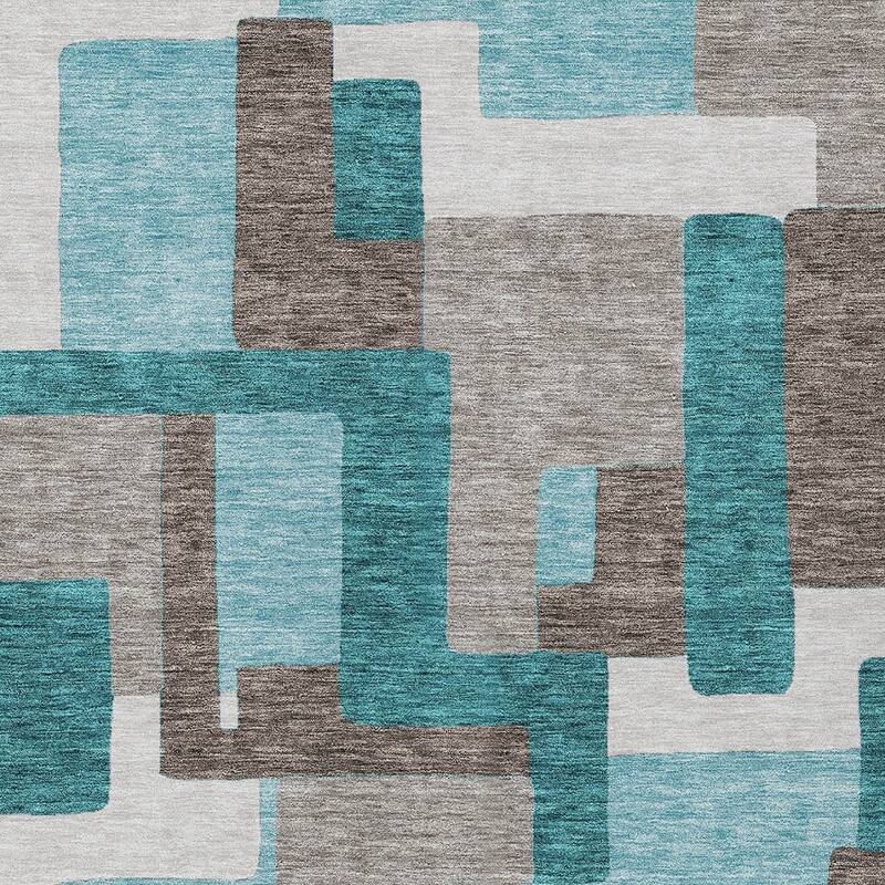 HomeRoots Abstract Transitional Rectangle Outdoor Rug