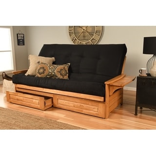 Somette Phoenix Queen-size Storage Futon Set In Butternut Finish With ...