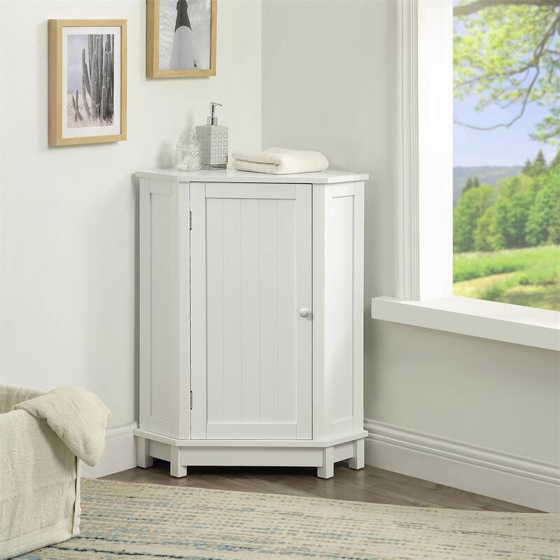 Bathroom Triangle Corner Storage Cabinet with Adjustable Shelf