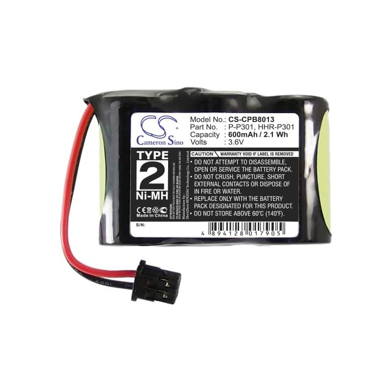 Battery for GE BT-11 Sony BP-T16 Panasonic Type 2 HHR-P301 P-P301 KX-A36A BT185 - Black