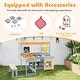 preview thumbnail 6 of 6, Kids Play Kitchen with Storage and Picnic Table Bench Set - 59" x 28" x 39"