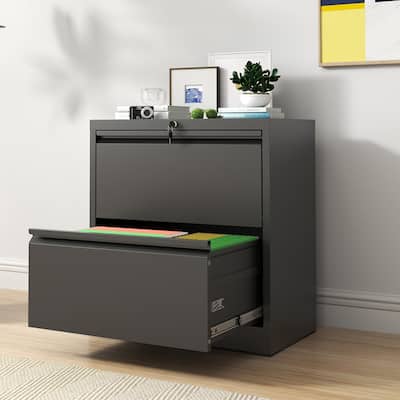 2-Drawer Lateral File Cabinet with Lock