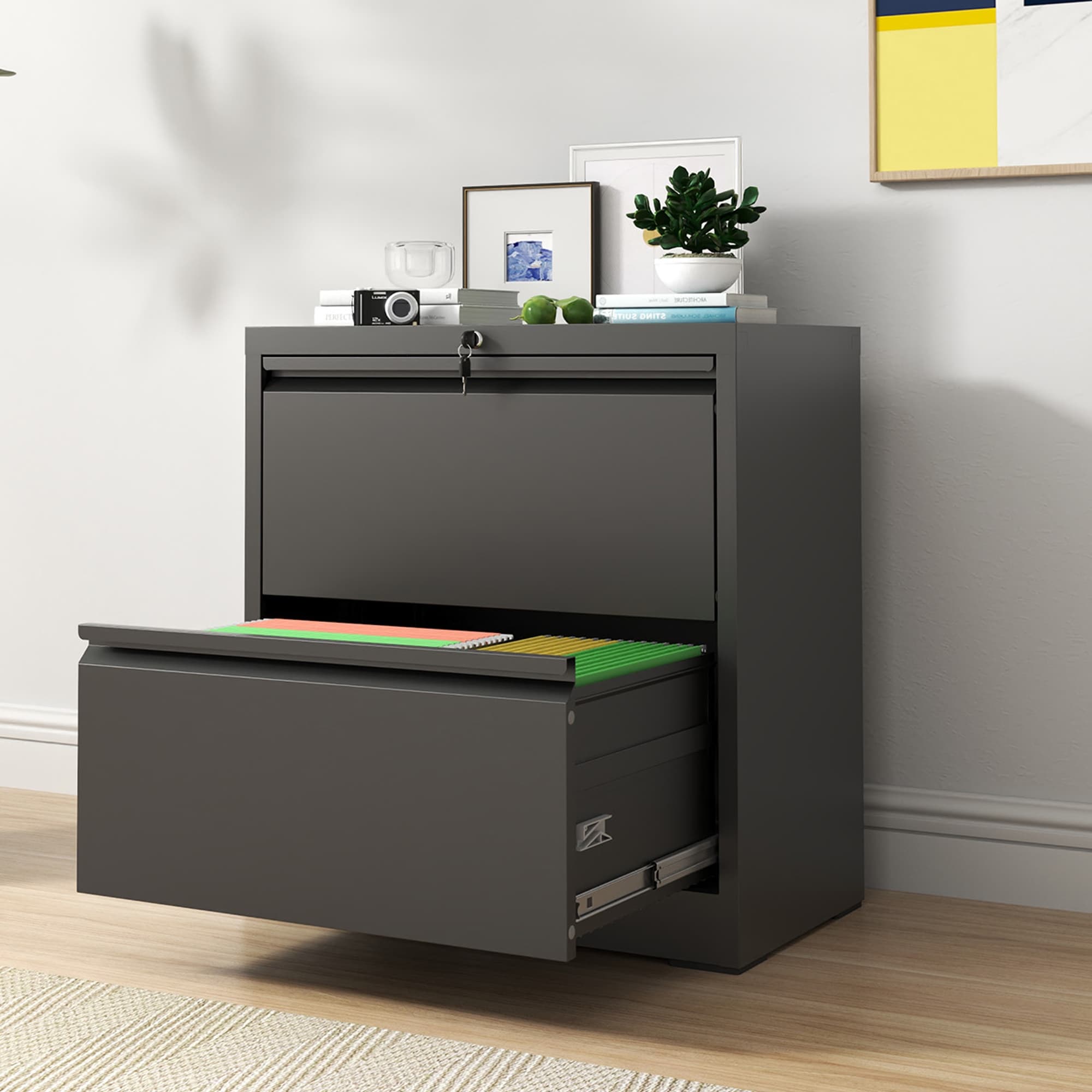 2-Drawer Lateral File Cabinet with Lock