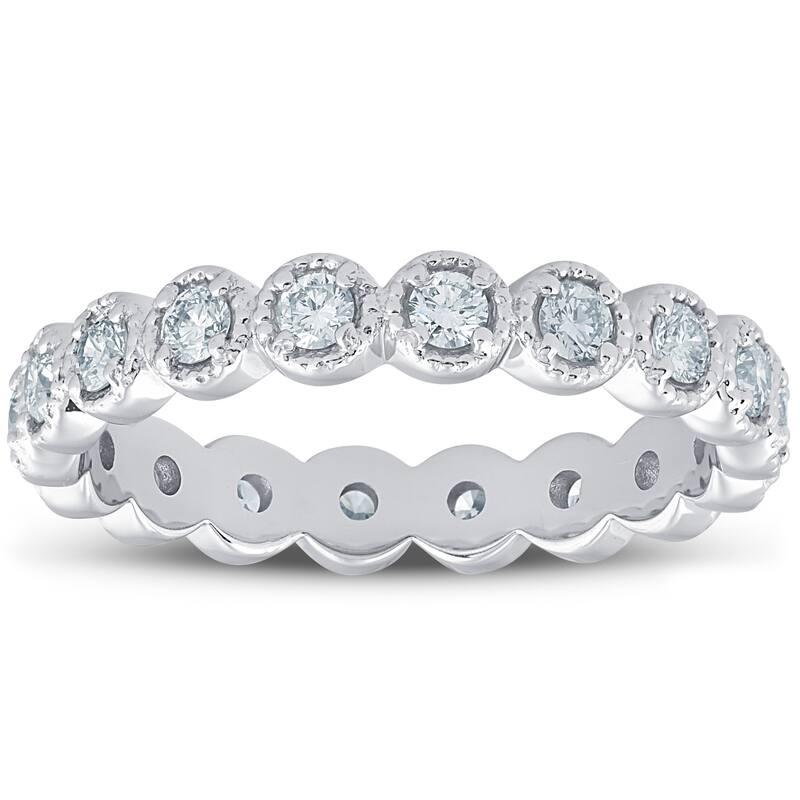 3/4ct Staclable Diamond Wedding Vintage Eternity Ring White Gold