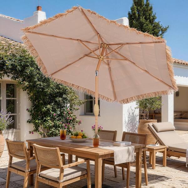 black patio umbrella canadian tire Pierce Collection Round Patio Umbrella, Beige, 9-ft