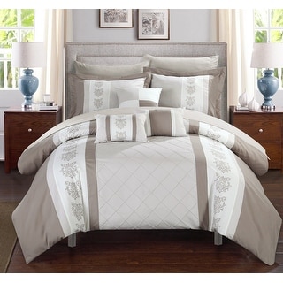 Chic Home Dalton Beige 10-Piece Bed in a Bag with Sheet Set