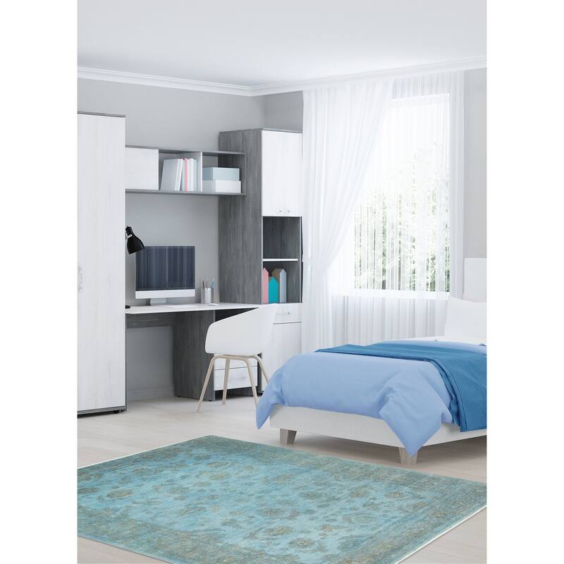 ECARPETGALLERY Hand-knotted Vibrance Teal Wool Rug - 5'6 x 8'2
