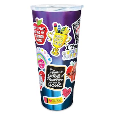 Stainless Steel Teacher Inspirational Stickers Tumbler - 7.6 x 3.3 x 3.3