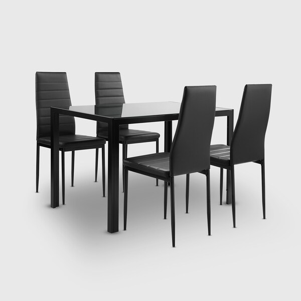 Reign 4 Person Dining Table Set (Set of 5) - Overstock - 34321081