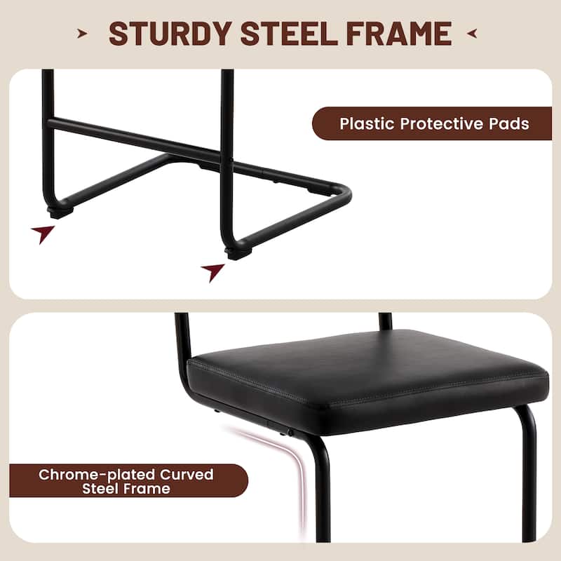 Set of 3 Counter Height Bar Stools with Woven Rattan Back and Footrest for Kitchen Island - 26" H