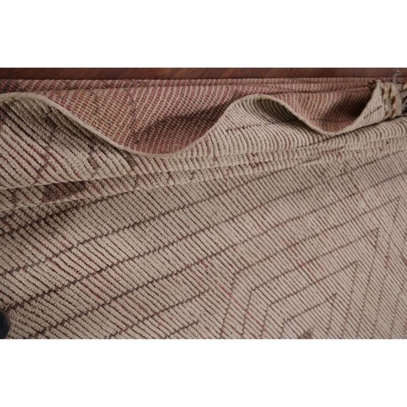 Earth Tone Moroccan Oriental Large Area Rug Handmade Wool Carpet - 9'7"x 13'9"