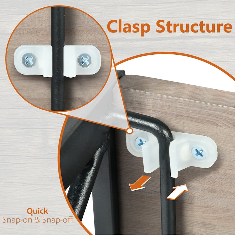 Homylin Folding Desk, Space-Saving Writing Table with Metal Frame