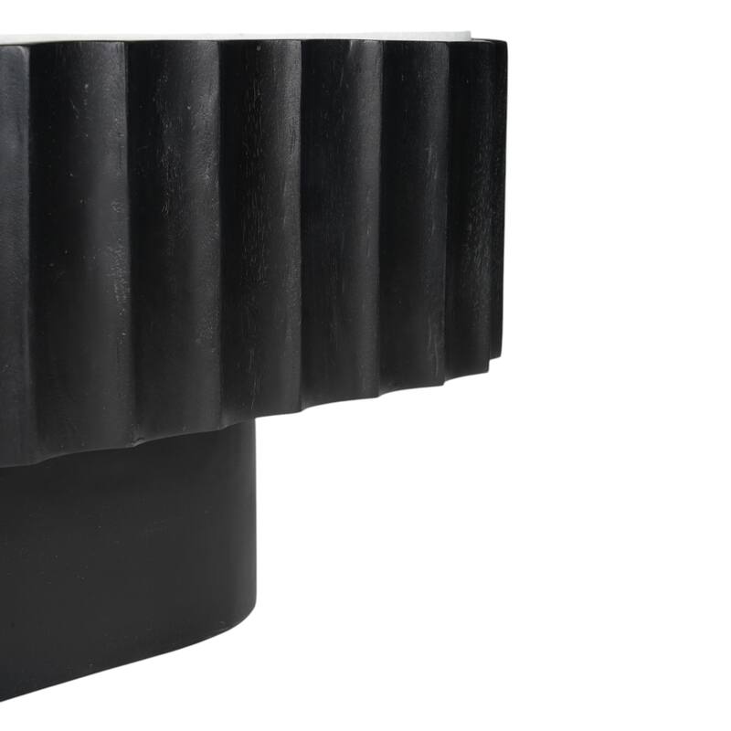 Marble Accent Table with Sleek Tapered Base Modern Minimalist Design