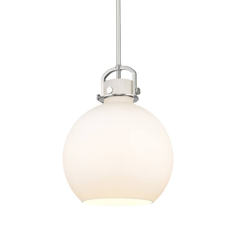 Innovations Lighting 410-1SL-20-14 Newton Sphere Pendant Newton Sphere - Satin Nickel / Matte White