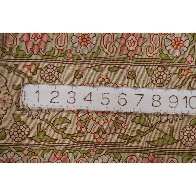 Hand Knotted Oriental Silk & Silver Carpet Traditional Floral Brown Hereke Area Rug - 5' 5'' X 3' 6''