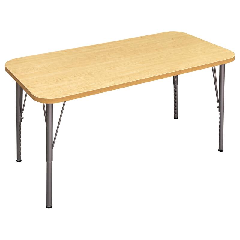 Tot Mate 48" W x 24" D Rectangular Kids Table, Adjustable Height 14" to 23", Ready-To-Assemble