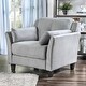preview thumbnail 3 of 10, Sier Contemporary Flannelette Padded Armchair by Furniture of America Warm Grey