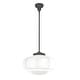 preview thumbnail 17 of 32, Hunter 16" Saddle Creek 1 Light Pendant / Semi-Flush Mount Ceiling Light - Entry, Kitchen Island, Dining Room - Schoolhouse