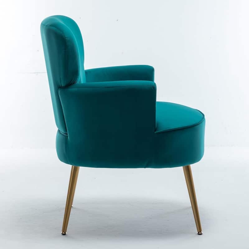US Pride Furniture Stylish Velvet Armchair with Gold Metal Legs Comfortable Accent Chair