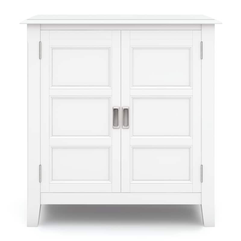 WYNDENHALL Portland SOLID WOOD 30 inch Wide Transitional Low Storage Cabinet - 30"w x 14"d x 31"h