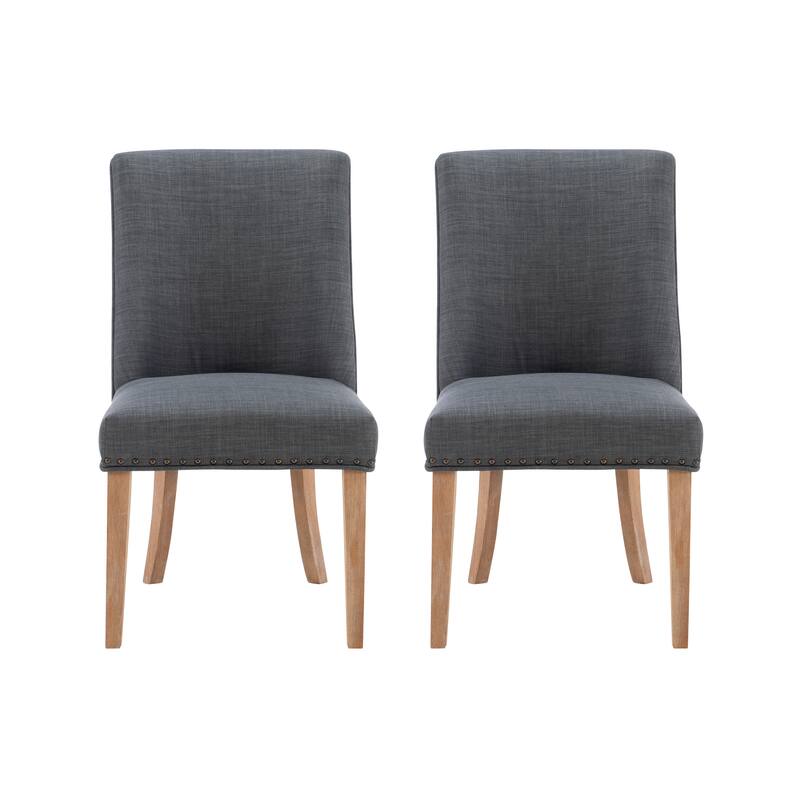 Linon Allard Modern Dining Chairs with Natural Legs (Set of 2)