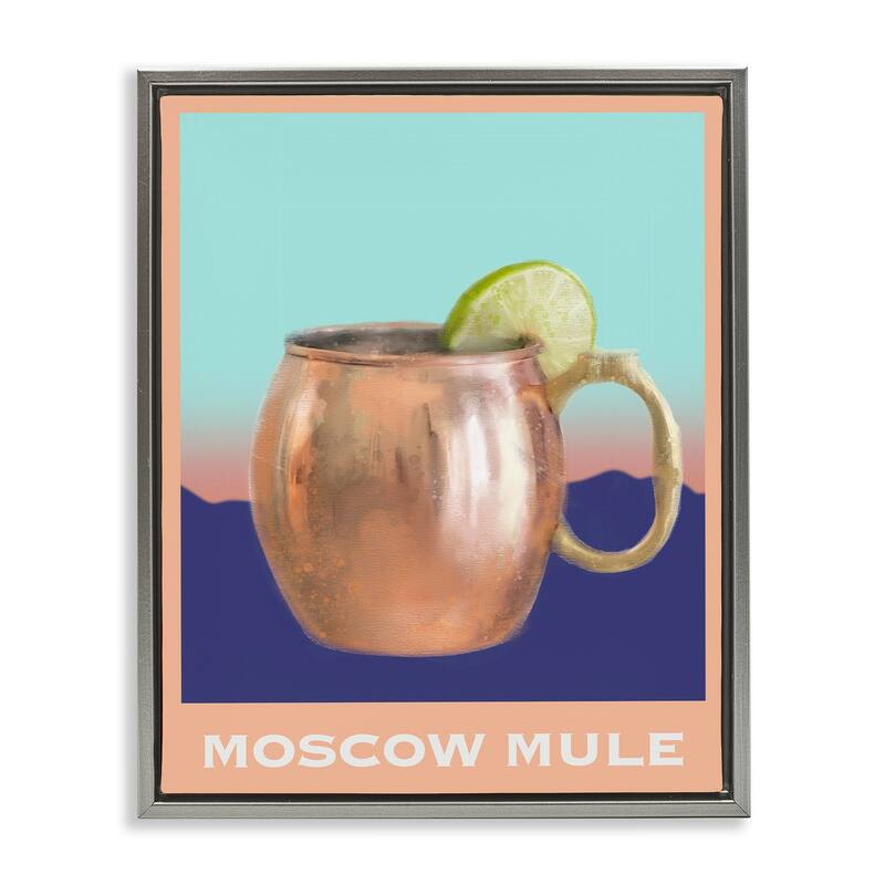 Stupell Moscow Mule over Landscape Framed Floater Canvas Wall Art Design By Matthew Piotrowicz - 17 x 21 - Grey