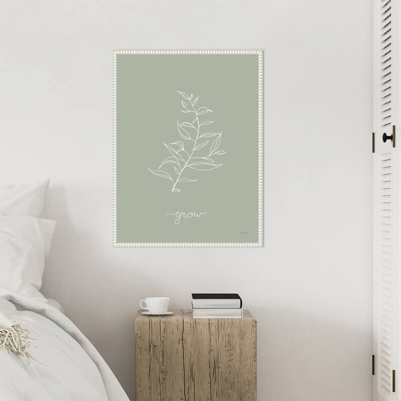Delicate Wildflowers II by Katrina Pete Framed Canvas Wall Art Print - Sylvie Beaded White