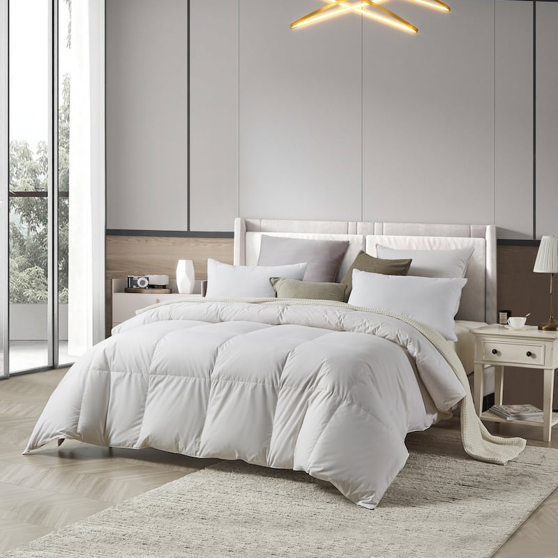 Farm To Home Organic Blended Cotton White Down Comforter - Full - Queen