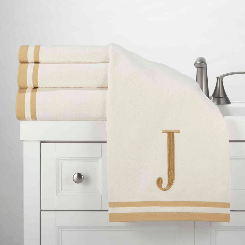 Avanti IVR/GLD Monogram 3-Piece Towel Set