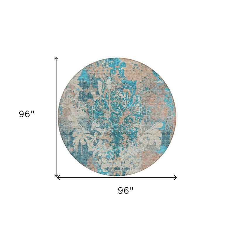 HomeRoots Damask Transitional Rectangle Outdoor Rug