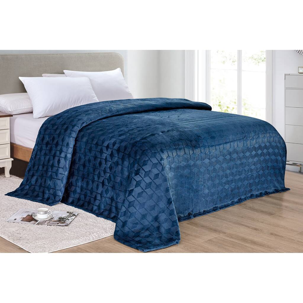 Amrani Bedcover Blanket Queen Navy