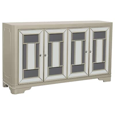 Toula Smoke and Champagne 4-door Accent Cabinet
