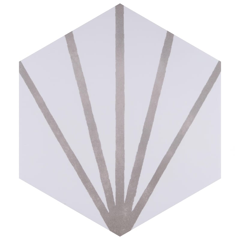 Merola Tile Horizon Dawn Hex Gris 7-3/4" x 9" Porcelain Floor and Wall Tile