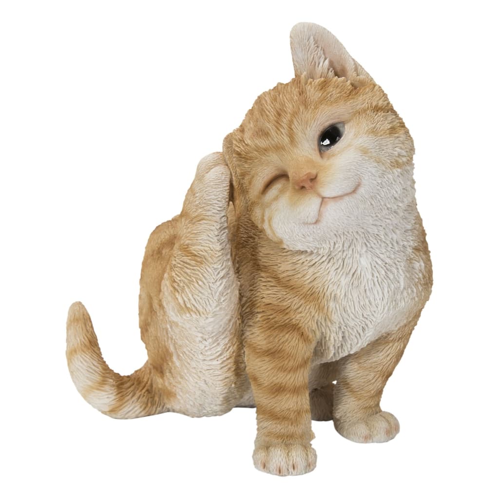 6.5" Winking Cat Scratching Outdoor Garden Statue