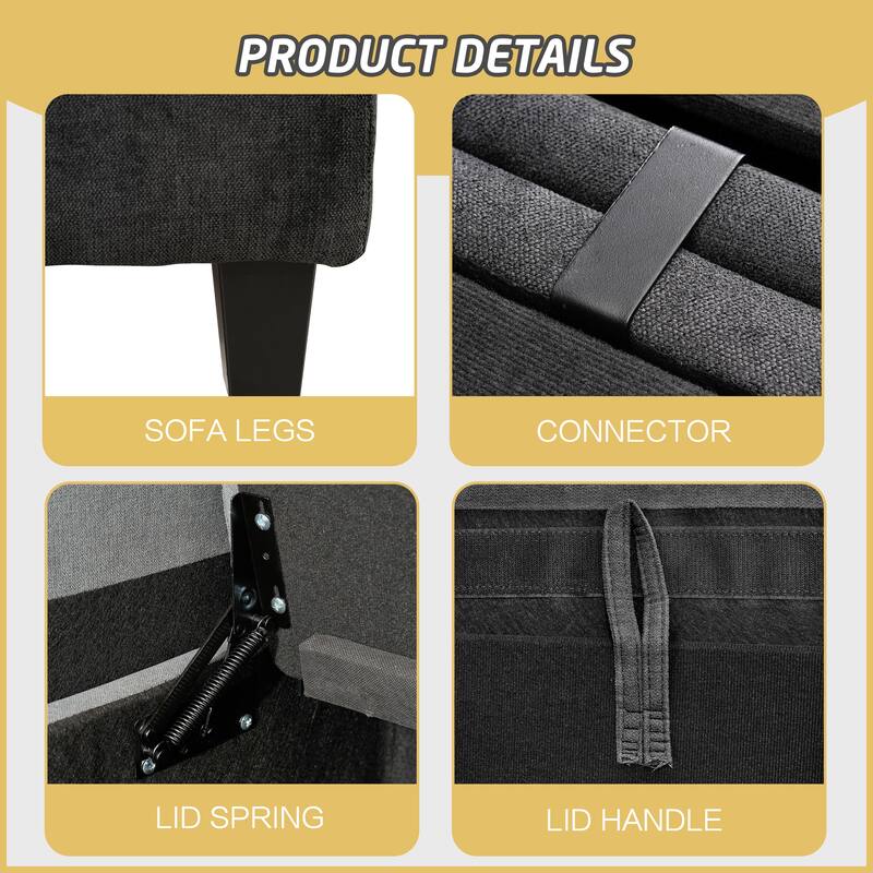 115.75'' U-Shaped 6-Seat Sofa with Storage