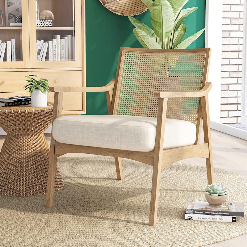Vancia Contemporary Linen Upholstered Accent Chair by Furniture of America