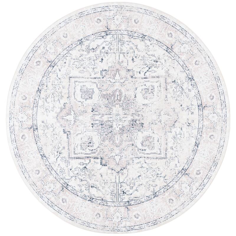 SAFAVIEH Orlando Zina Traditional Rug - 6'7" Round - Beige/Grey