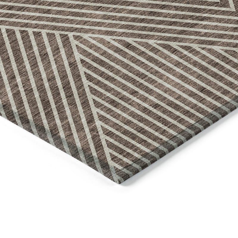 HomeRoots Geometric Transitional Rectangle Outdoor Rug