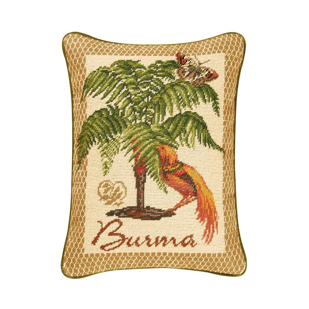 14" x 18" Burma Needlepoint Pillow