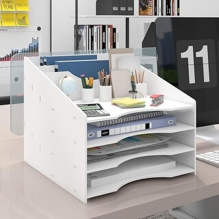 Office White Desktop Organizer Paper File Rack - Bed Bath & Beyond ...