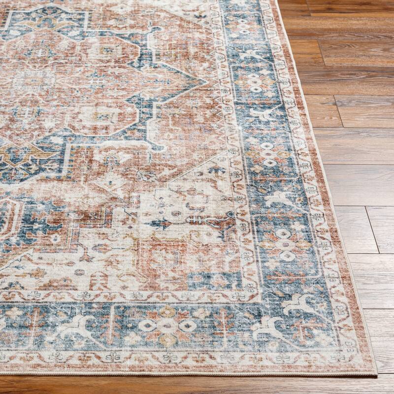 Livabliss Traditional Lavable Medallion Washable Area Rug