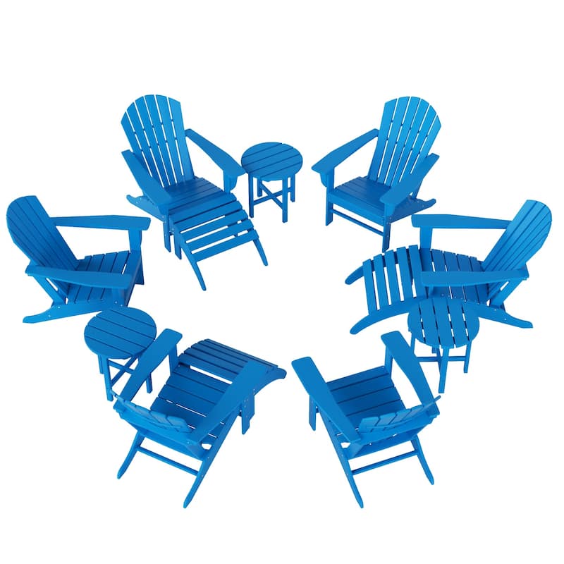 Altura 12-Piece Poly All Weather Adirondack Chair With Ottoman And Side Table
