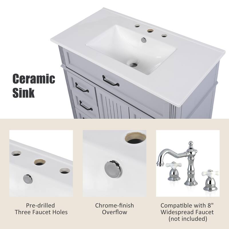 36" Bathroom Vanity with Soft-Close Doors and Soft-Close Drawers
