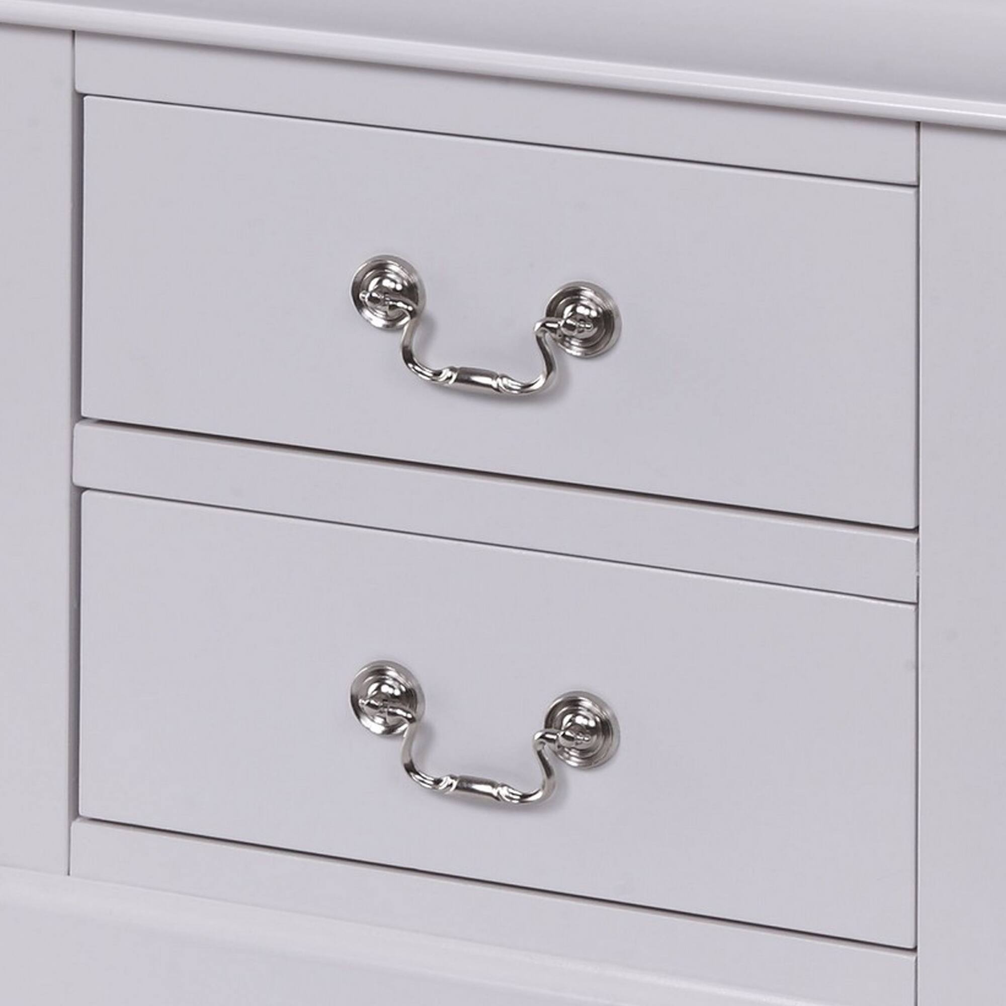 24 Inch Modern Classic Nightstand, 2 Drawers, Drop Handles, Wood, White On Sale Bed Bath