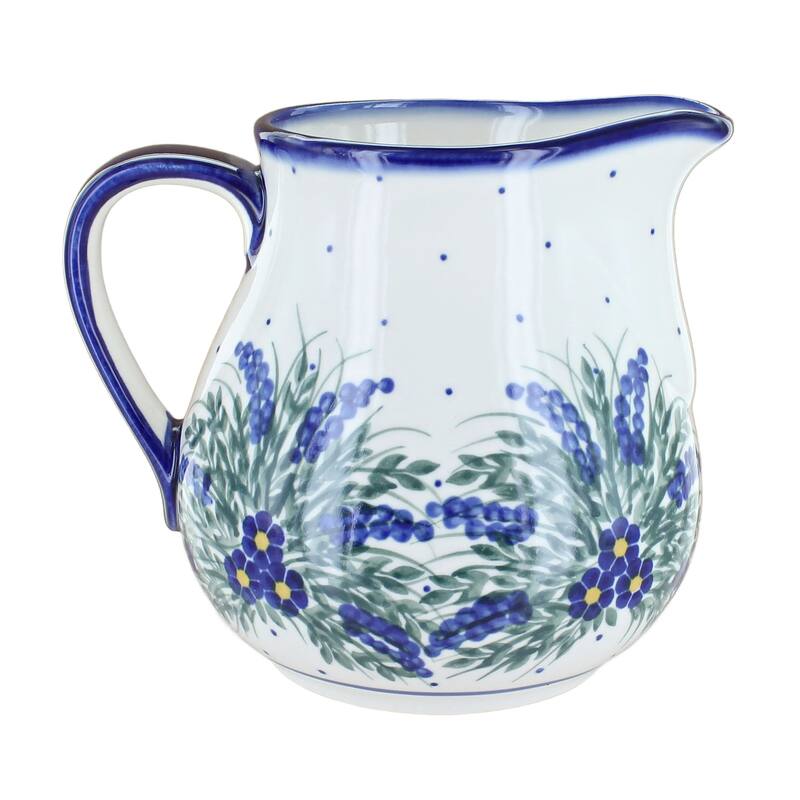 Blue Rose Polish Pottery 7C WR Unikat Pitcher - Hyacinth